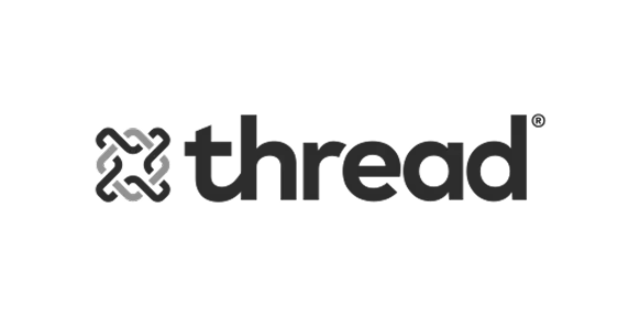Black and white Thread brand logo